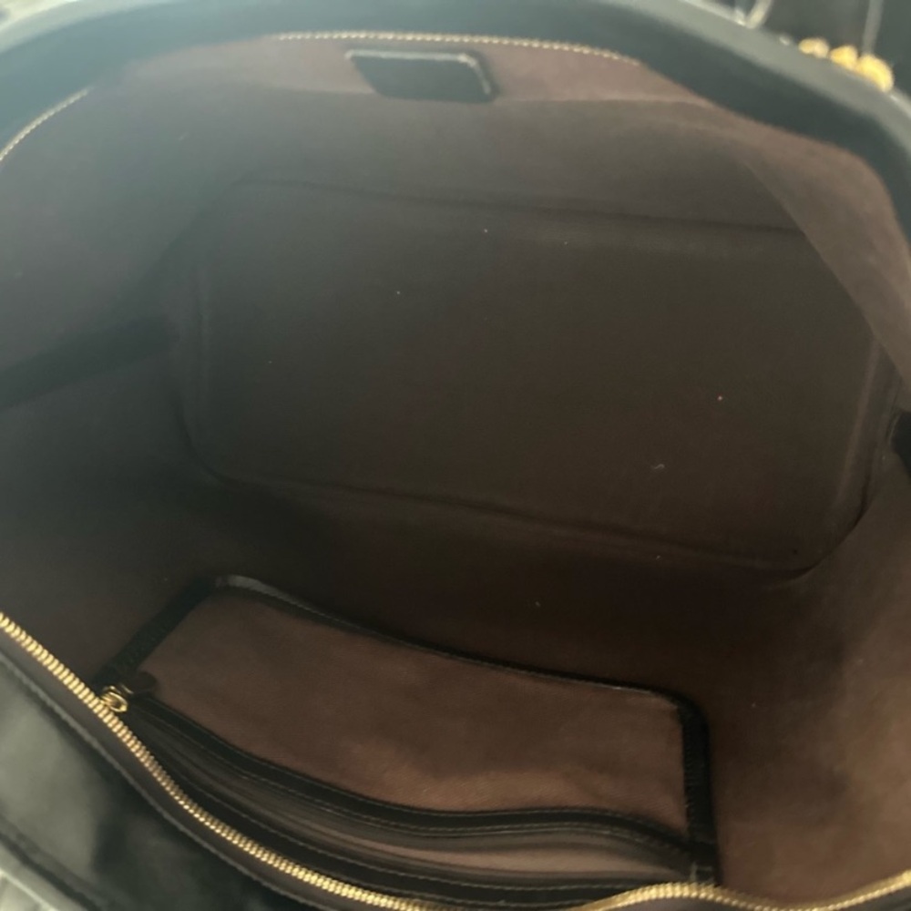 (AUTHENTIC)MCM Brown Logo Tote with Dog Bone Charm - Picture 5 of 12